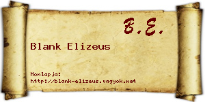 Blank Elizeus névjegykártya